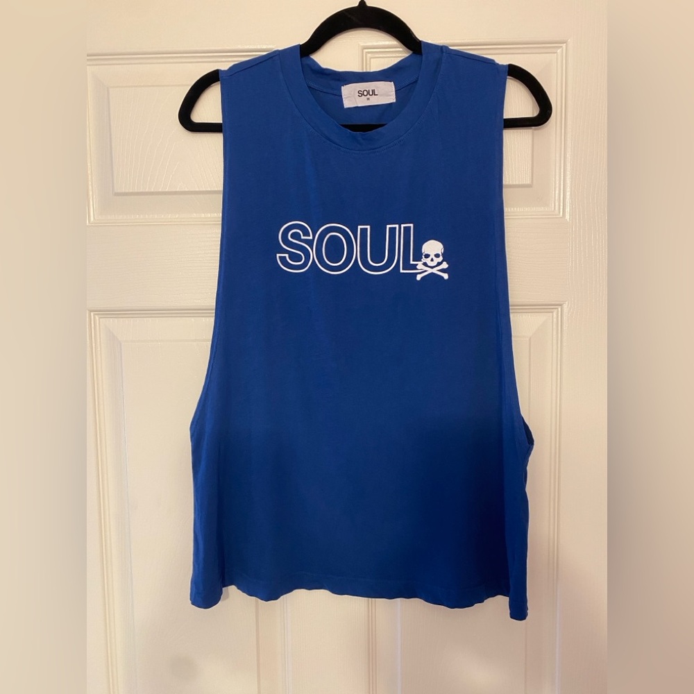SoulCycle Woman’s Muscle Tank in Royal Blue